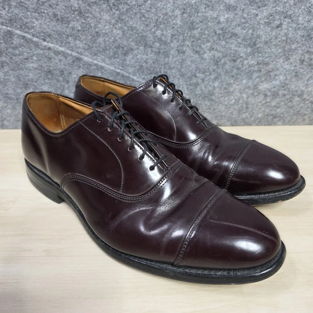 Allen Edmonds Park Avenue Brown Leather Cap Toe‎ Shoes Size 8 D 5675